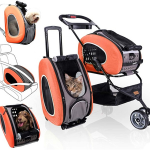 5 in 1 Luxury Pet Carrier Backpack Car Seat Pet Carrier Stroller Carriers with Wheels for Dogs and Cats All in ONE