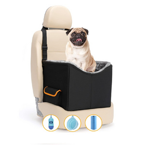 Elevated Dog Booster Seat Pet Travel Carrier Pet Car Booster Seat for Small Dogs Cats Bed for Car with Adjustable Straps