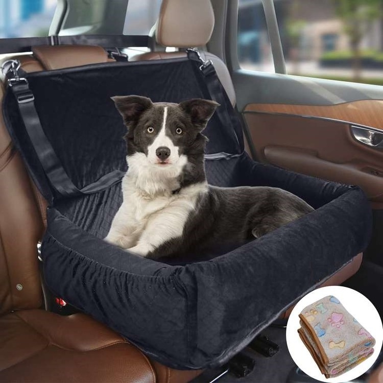 Dog Car Seat 2 Small Dog Car Back Seats Travel Bed Dog Seat with anti-slip base