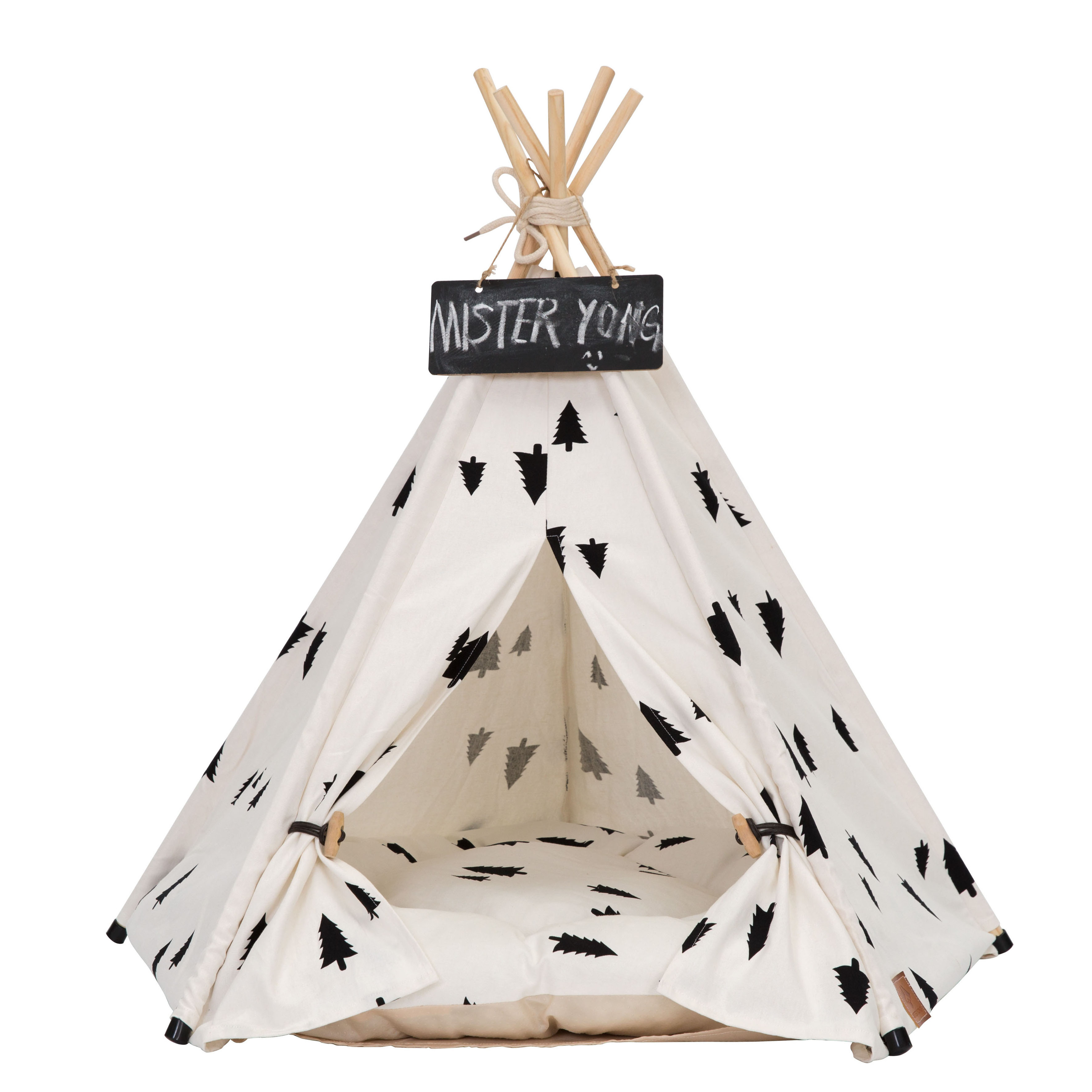 Customized Logo Pet Teepee Tent for Dogs Puppy Cat Bed Tent Portable White Canvas Dog Cute House Indoor Tent Opp Bag Floral