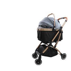 Pet Stroller 3 In 1 Pet Trolley Carrier with Wheels Foldable Pet Stroller with Detachable Carrier