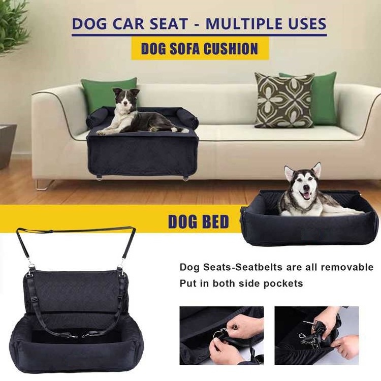 Dog Car Seat 2 Small Dog Car Back Seats Travel Bed Dog Seat with anti-slip base