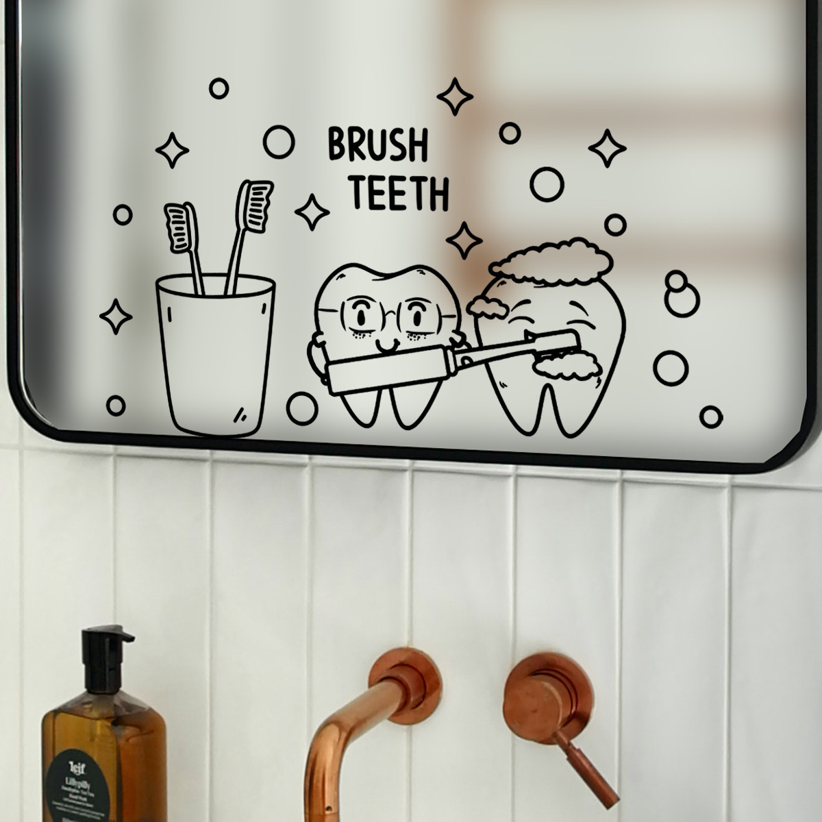 Wholesale Custom Cute Cartoon Dental Hospital Brush Teeth Bathroom Decorative Window Wall Sticker for Kids