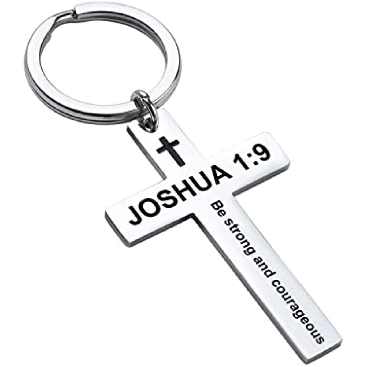 Wholesale Custom Gift Keychain Religious Jesus Christian Cross Bible Verse Stainless Steel Metal Keychain