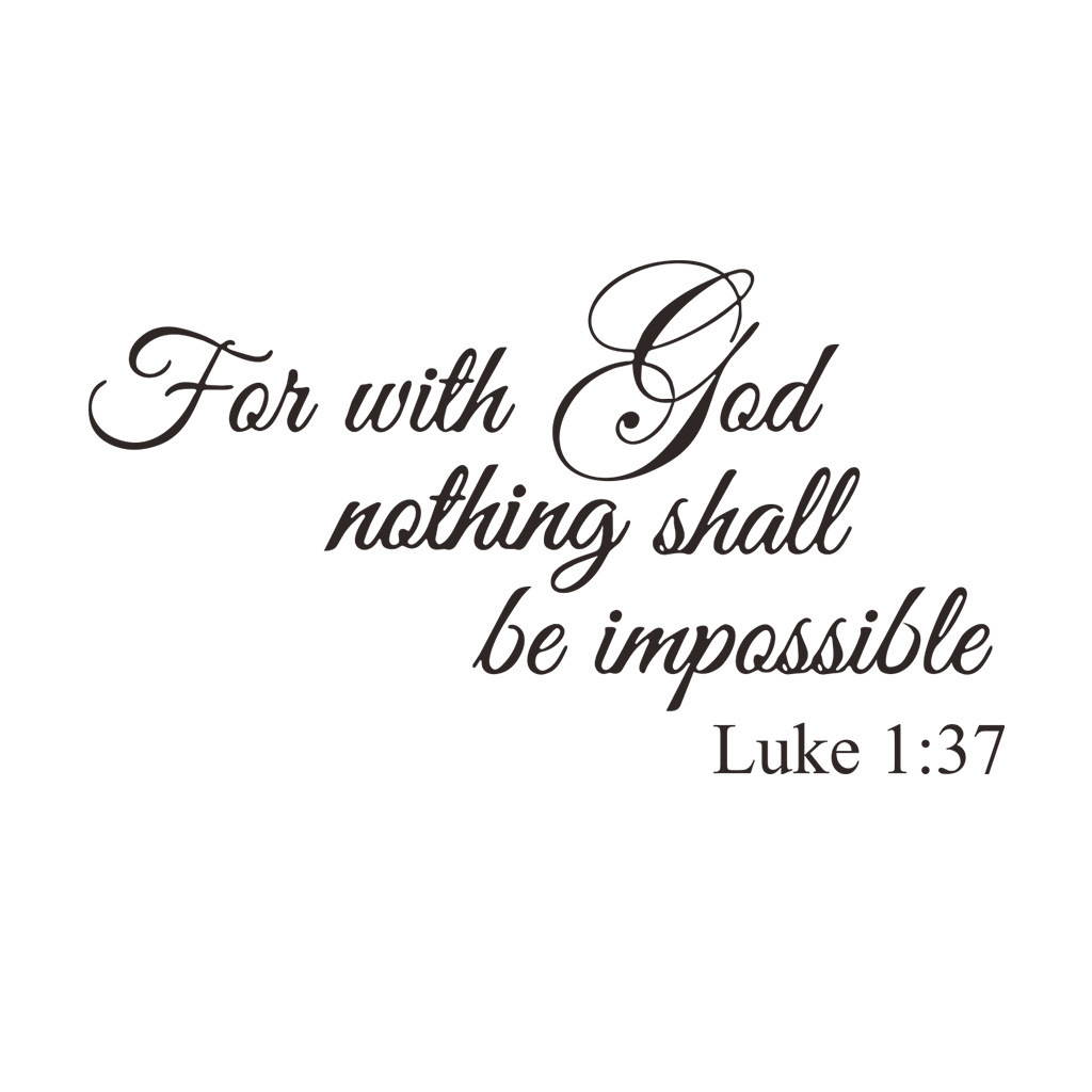 Factory Custom Christian Wall Sticker With God Nothing Shall Be Possible Decorative Religious Bible Verse Wall Stickers