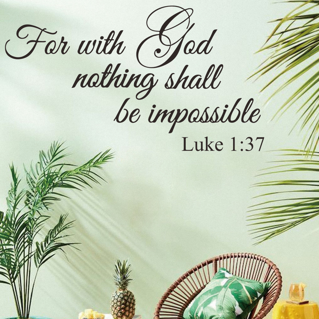 Factory Custom Christian Wall Sticker With God Nothing Shall Be Possible Decorative Religious Bible Verse Wall Stickers