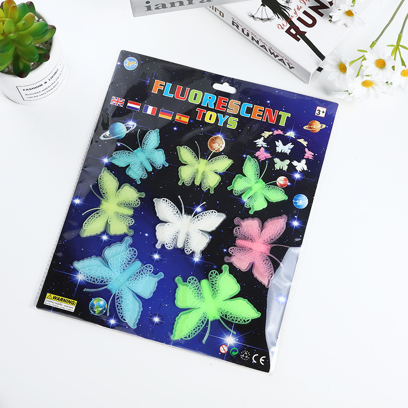 Wholesale 3D Stickers Kids Luminous Glow in the Dark 3D Butterfly Wall Stickers 3D Home Decoration for Bedroom