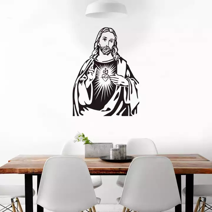 Wholesale Custom Jesus Wall Stickers PVC Removable Decorative Church Christian Jesus Wall Stickers for Bedroom