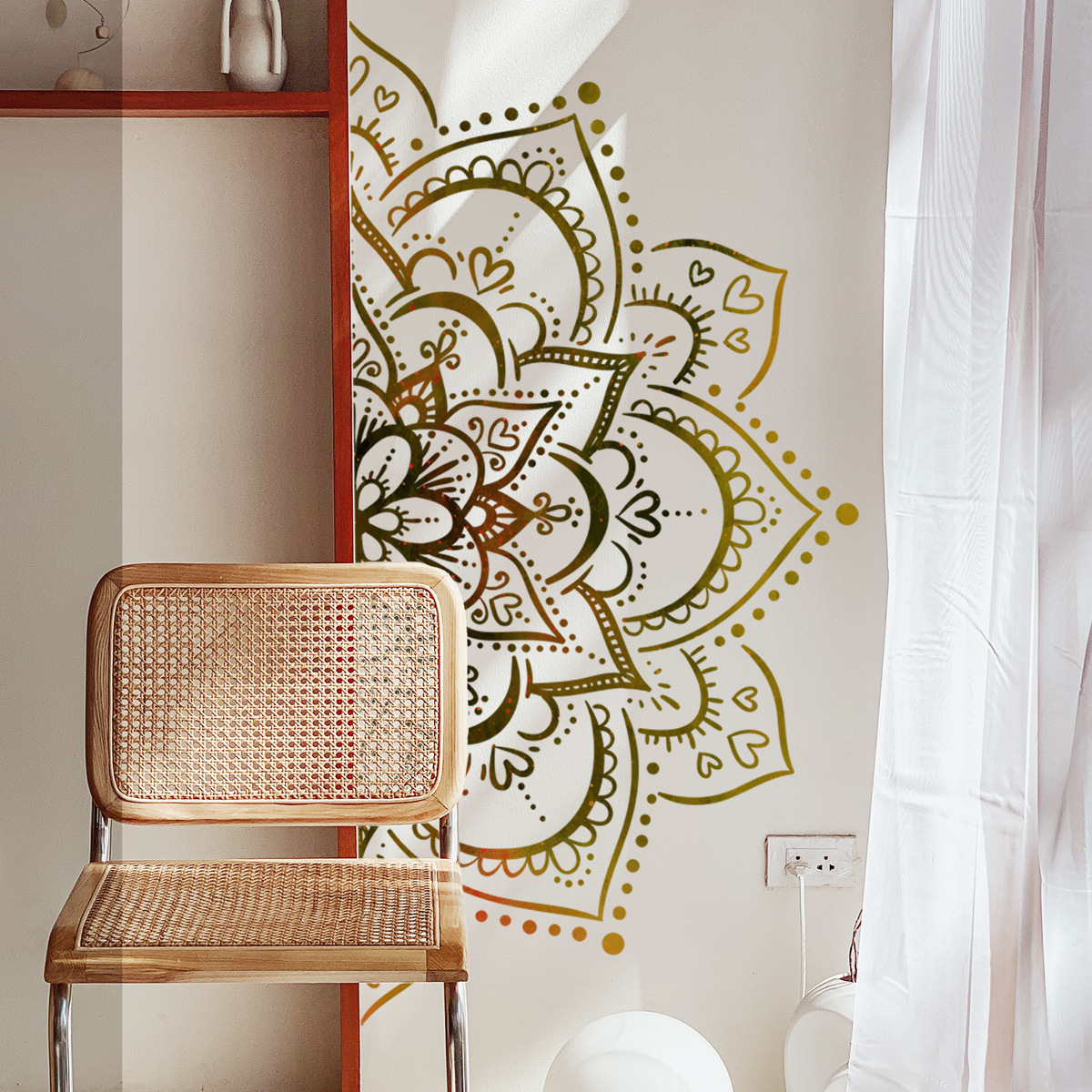 Wholesale Custom PVC Removable Wall Sticker Islamic Ramadan Mandala Flower Decorative Wall Sticker