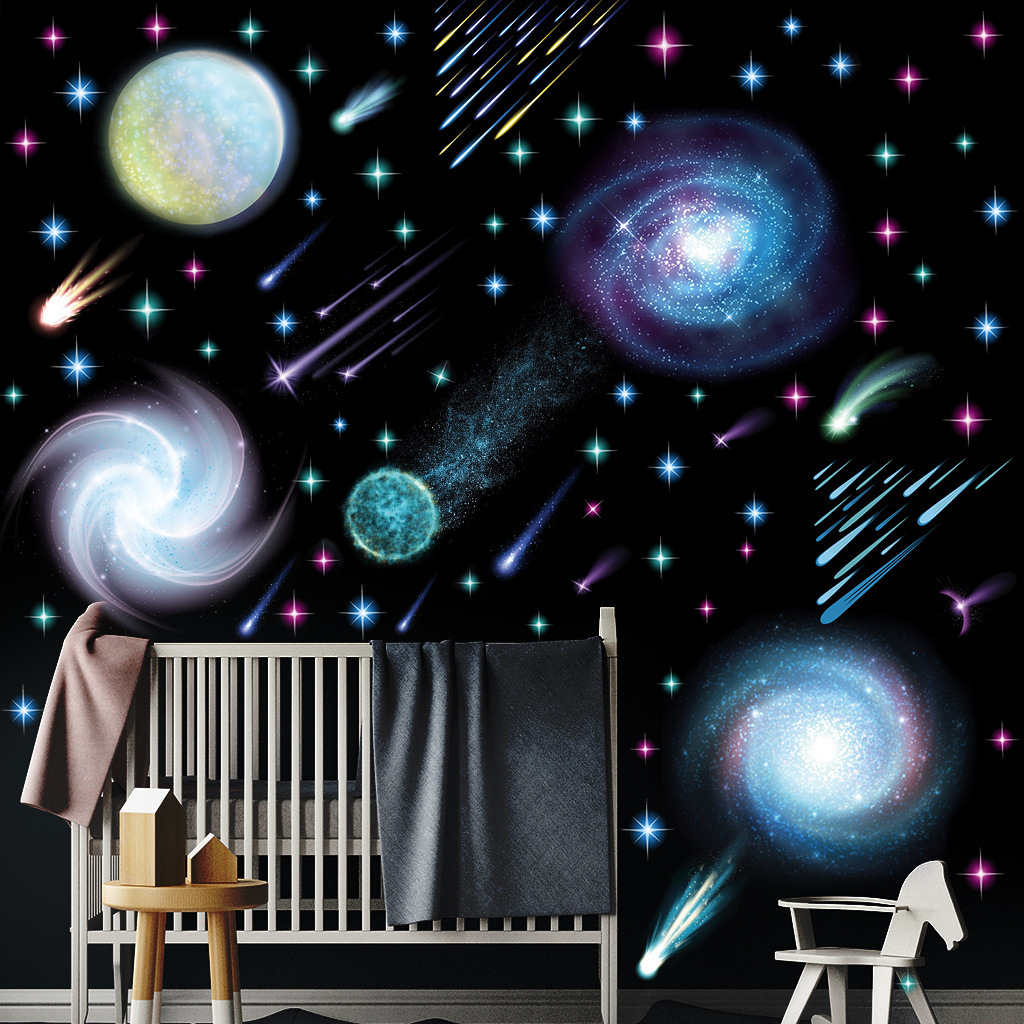 Wholesale Custom Galaxy Stars PVC Removable Glow in The Dark Wall Decorative Stickers for Kids Bedroom