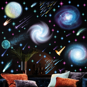 Wholesale Custom Galaxy Stars PVC Removable Glow in The Dark Wall Decorative Stickers for Kids Bedroom