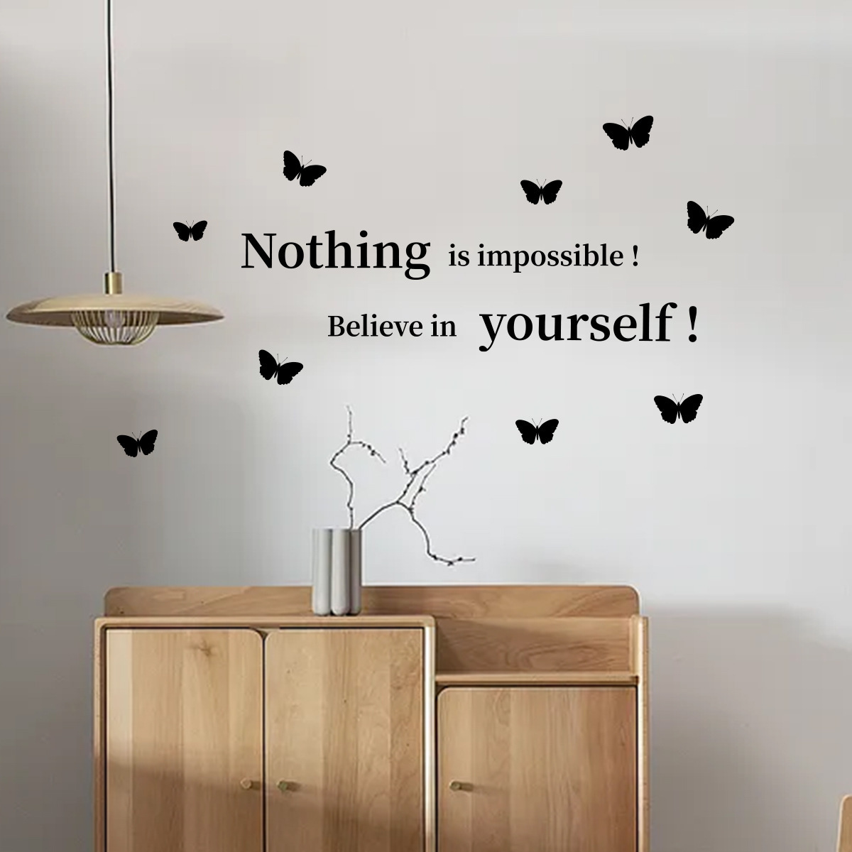 Wholesale Custom Wall Stickers PVC Nothing is Impossible Inspirational Quote Door Window Wall Decorative Stickers