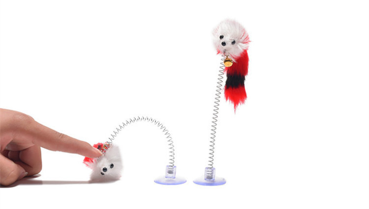 Wholesale Sucker Pet Cat Toy Stick Mouse Bell Suction Cup Interactive Pet Cat Teaser Toy for Cats