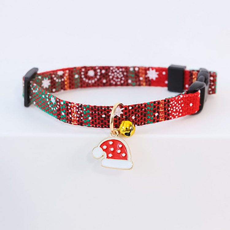 Wholesale Pet Dog Cat Collar Cute Buckle Adjustable Christmas Charms Small Pet Dog Cat Collar with Bell