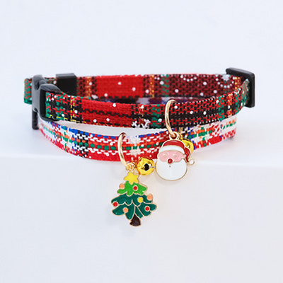 Wholesale Pet Dog Cat Collar Cute Buckle Adjustable Christmas Charms Small Pet Dog Cat Collar with Bell