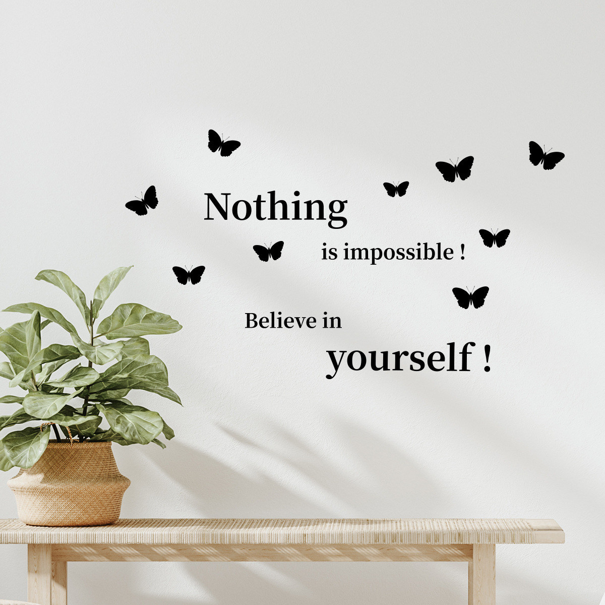 Wholesale Custom Wall Stickers PVC Nothing is Impossible Inspirational Quote Door Window Wall Decorative Stickers