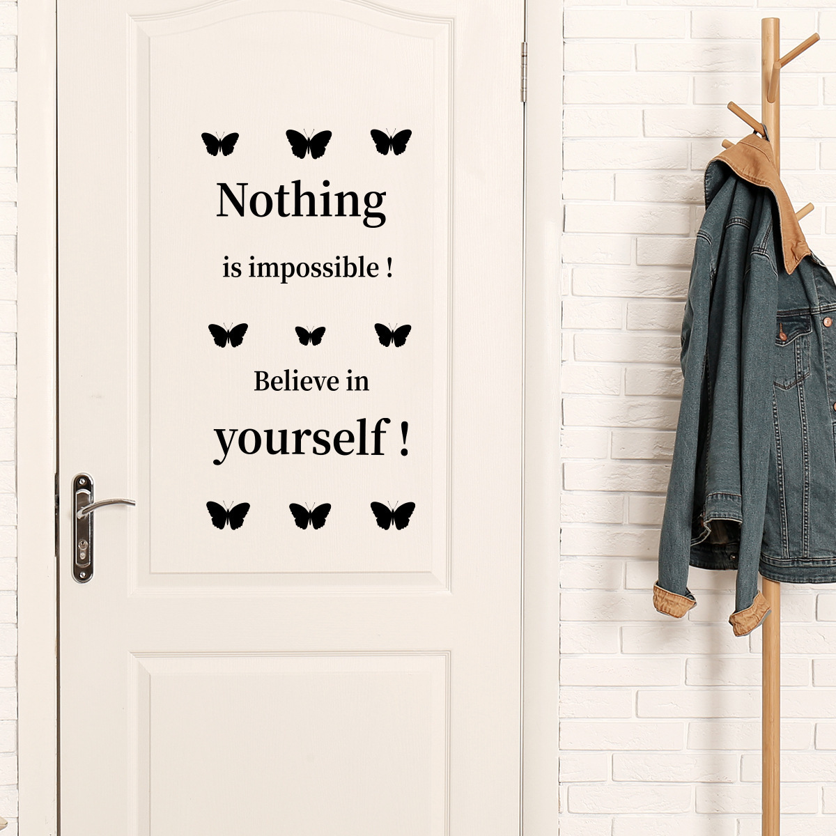 Wholesale Custom Wall Stickers PVC Nothing is Impossible Inspirational Quote Door Window Wall Decorative Stickers