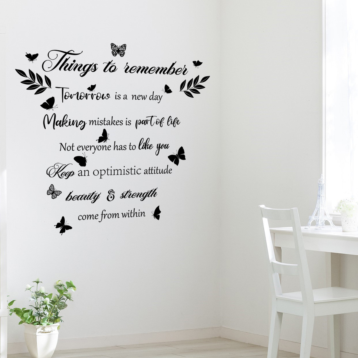 Factory Custom Inspirational Quote Things To Remember Decorative Wall Stickers for Bedroom