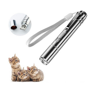 High Quality Pet Cat Toys Aluminum USB Rechargeable Interactive Pet Cat Laser Pointer Toys for Cats