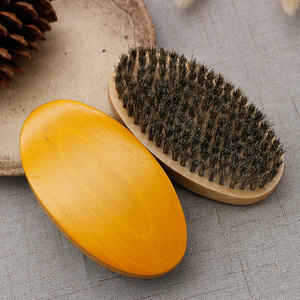 Wholesale Salon Boar Bristle Facial Brush Comb Men Long Beard Grooming And Shaping Hair Removal BrushTools Natural Wood Brush