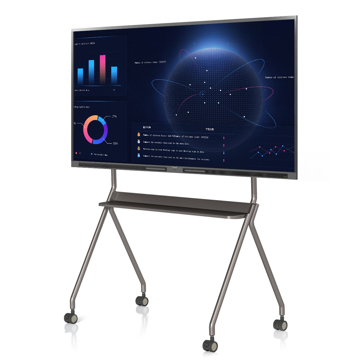 86 Inch Mobile Tv Smart Board Interactive Touch Screen Whiteboard With Speaker