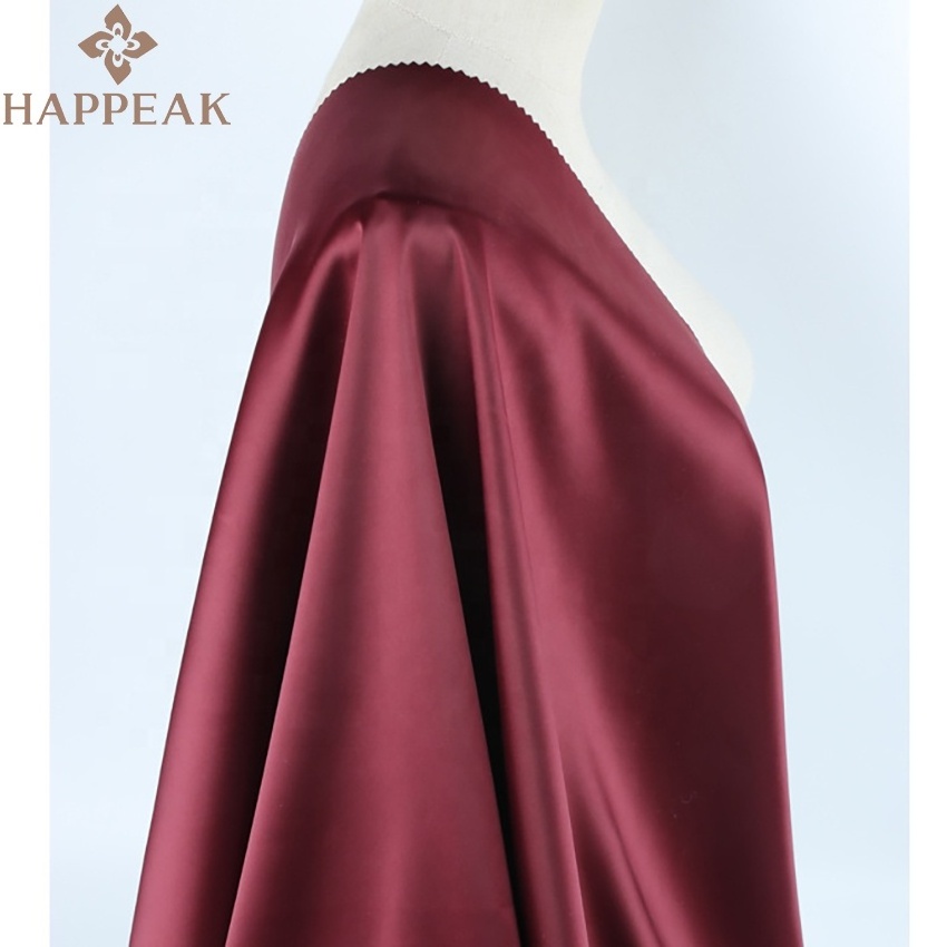 HAPPEAK Wholesale Duchess Satin Silk Fabric Soft Stretchy Polyester Matt Satin Fabric