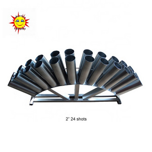 Liuyang Happiness 2" 24 shots fan-shape iron+ steel Roman candles or Single shot for fireworks display racks