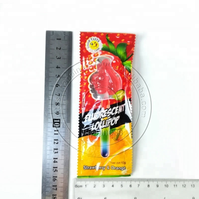 New design light up glow stick thumb shape candy fluorescent lollipop