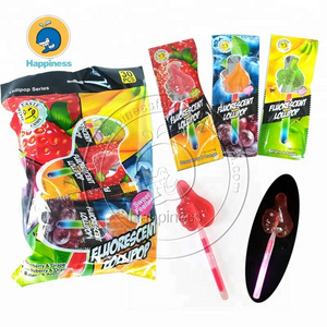 New design light up glow stick thumb shape candy fluorescent lollipop