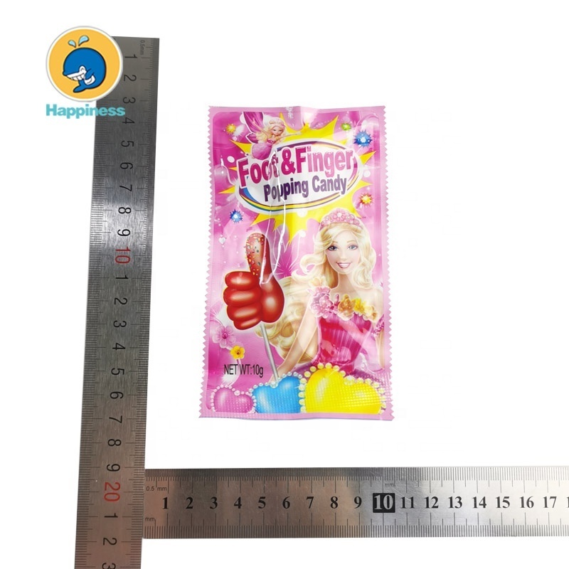 girl foot & finger shape lollipop with popping candy