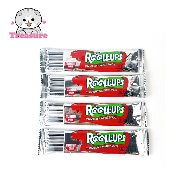 High Quality Sweet Fruit Flavor Jelly Gummy Fruit Roll Ups Candy