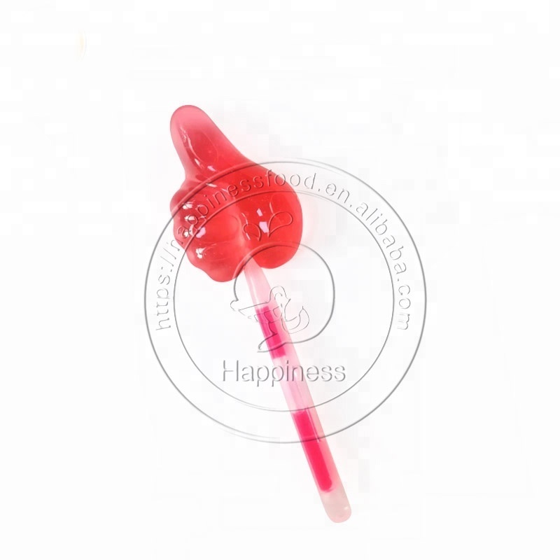 New design light up glow stick thumb shape candy fluorescent lollipop