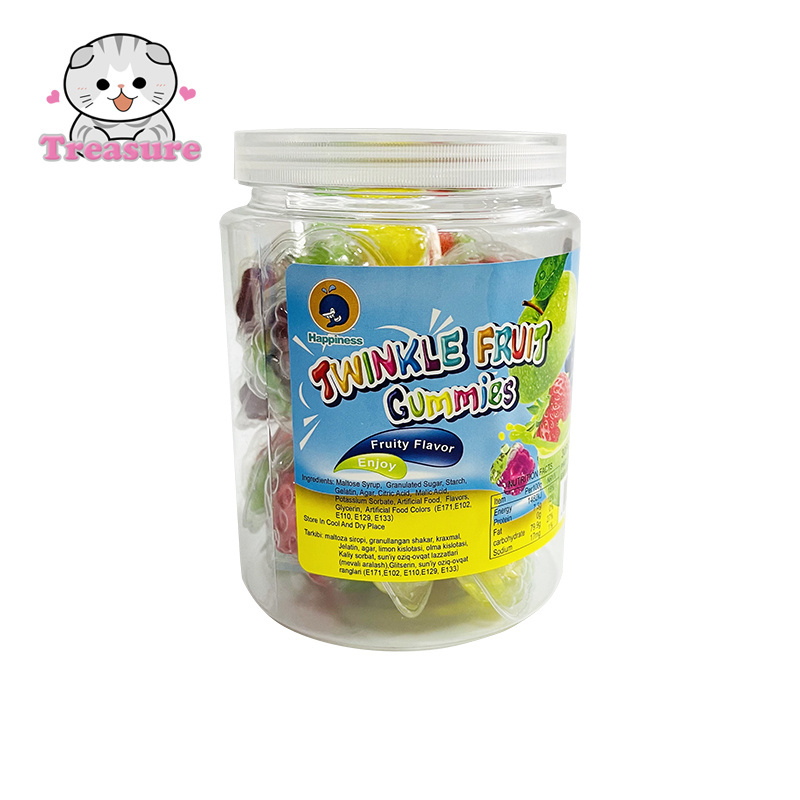 Hot Selling Fruit Shapes Soft Candy Sweet Fruit Flavor 3D Jelly Gummy Candy With Jam