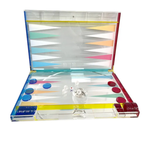 indoor outdoor table Classic Casual Games Backgammon Set Colorful Acrylic Board for Friends Family Colleagues Party