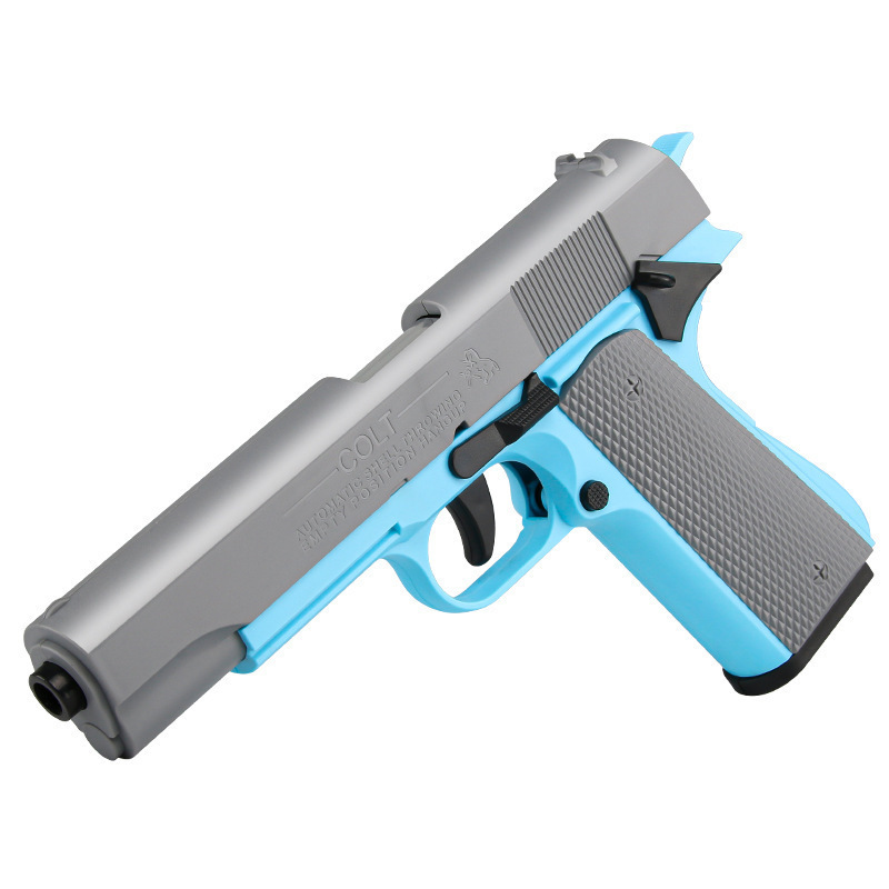 Kids' pure throw shell M1911 toy guns non firing model empty hanging back chamber hand loaded toys