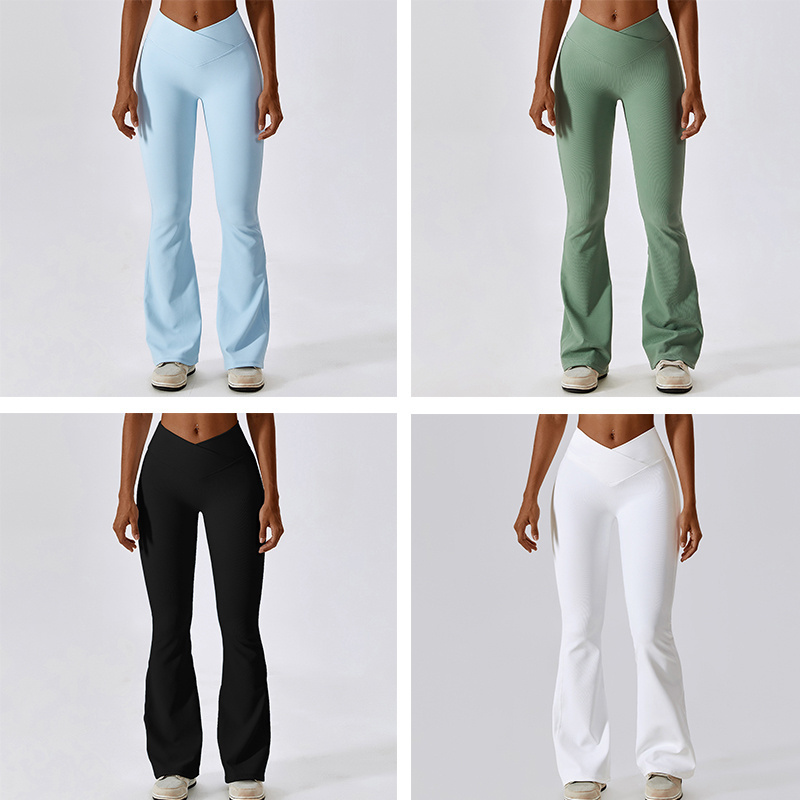 XW-CCK8333-2 Wholesale Fitness Pure Leggings Gym Colors Bell-bottoms Fitness Pants Sweatpants Yoga Leggings