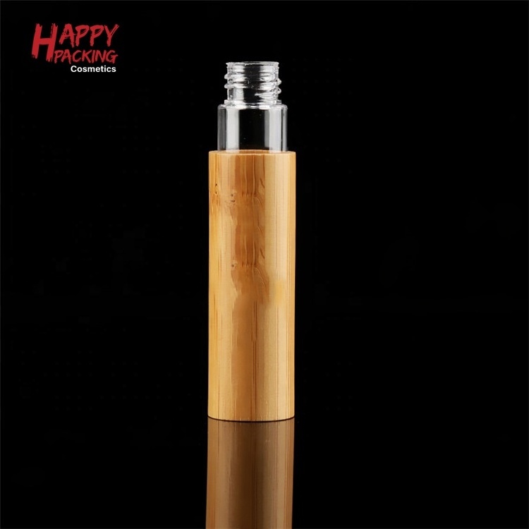 Eco Friendly Cosmetic Lip Gloss Tube Glass Bamboo Lip Gloss Container Wholesale Lipgloss Cases