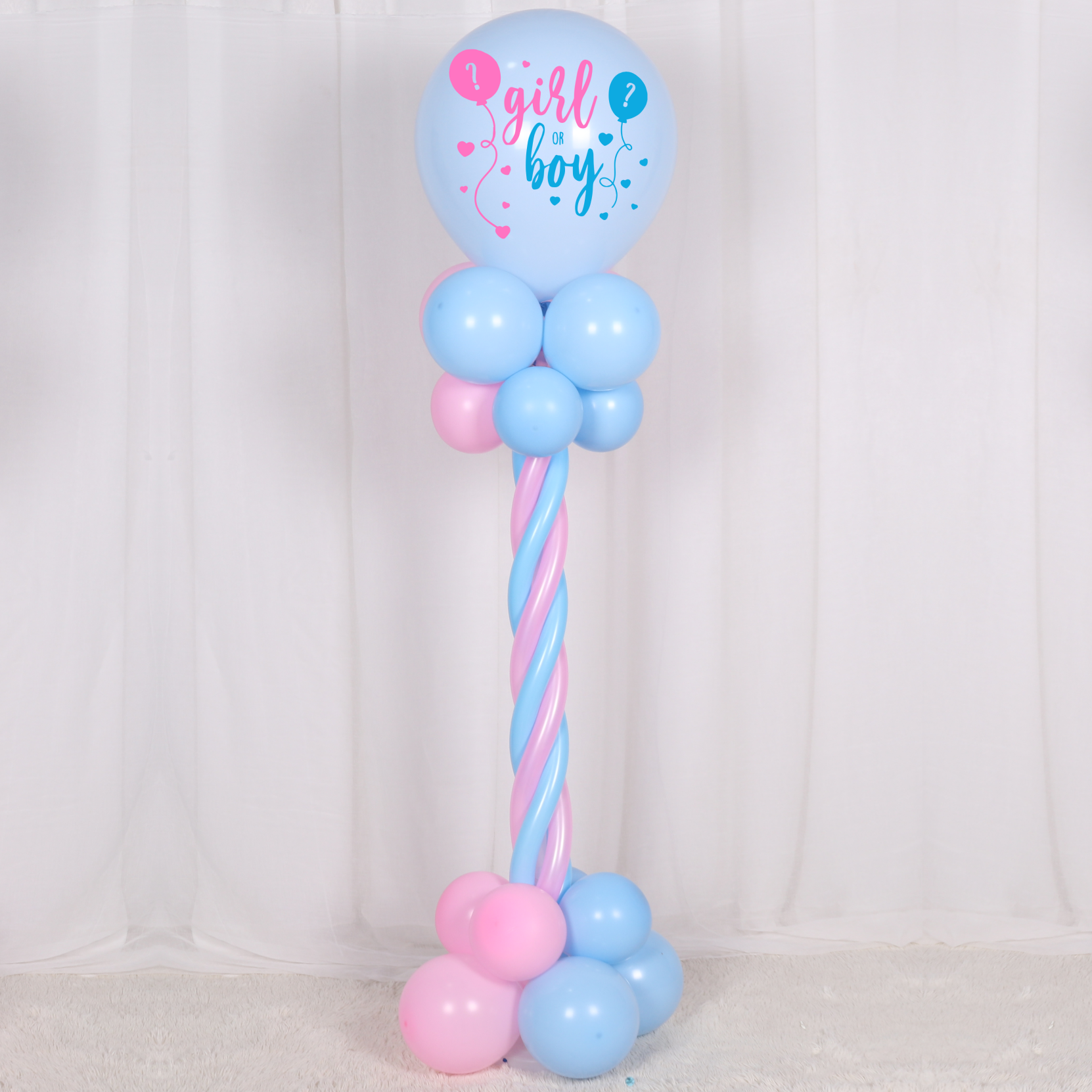 Boys Girls Gender Reveal Balloons Set Latex Balloons for Showing Baby Shower Gender