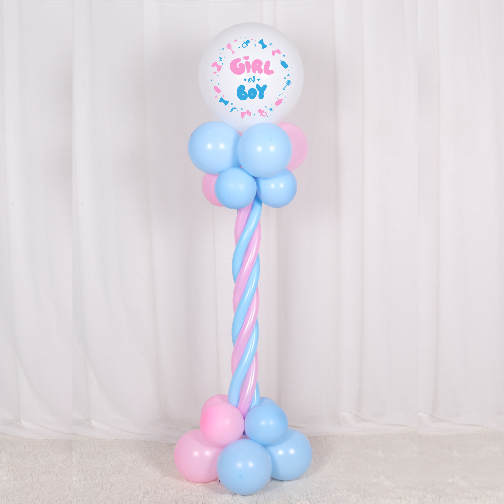 Boys Girls Gender Reveal Balloons Set Latex Balloons for Showing Baby Shower Gender