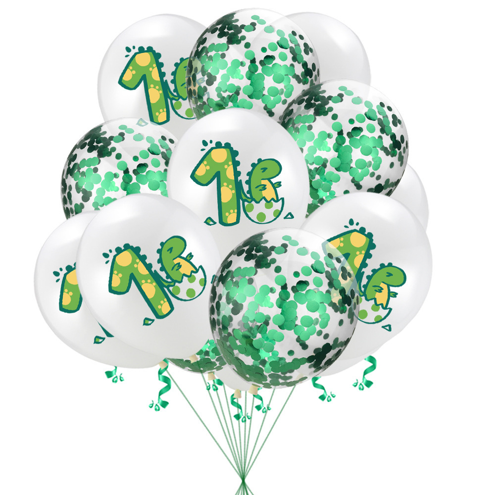 Dinosaur Egg Latex Balloon Polka-dot Balloon Sequin Confetti Balloon Set For Birthday Party Decoration