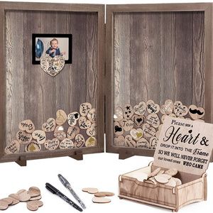 Rustic Wedding Decorations Wooden Guest Book Drop Top wedding Frame for Wedding decor