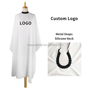 High Quality Barber Hair Cutting Cape Custom Logo Salon Apron Snaps Waterproof New Design Silicone Neck Hairdressing Capes