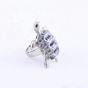 Special marriage animal 8925 sterling silver tortoise aquamarine ring