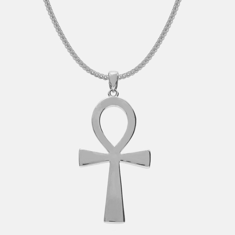 Wholesale Ancient Egyptian Hieroglyphic Symbol Jewelry 18k Gold Plated Stainless Steel Ankh Cross Pendant Necklaces For Men