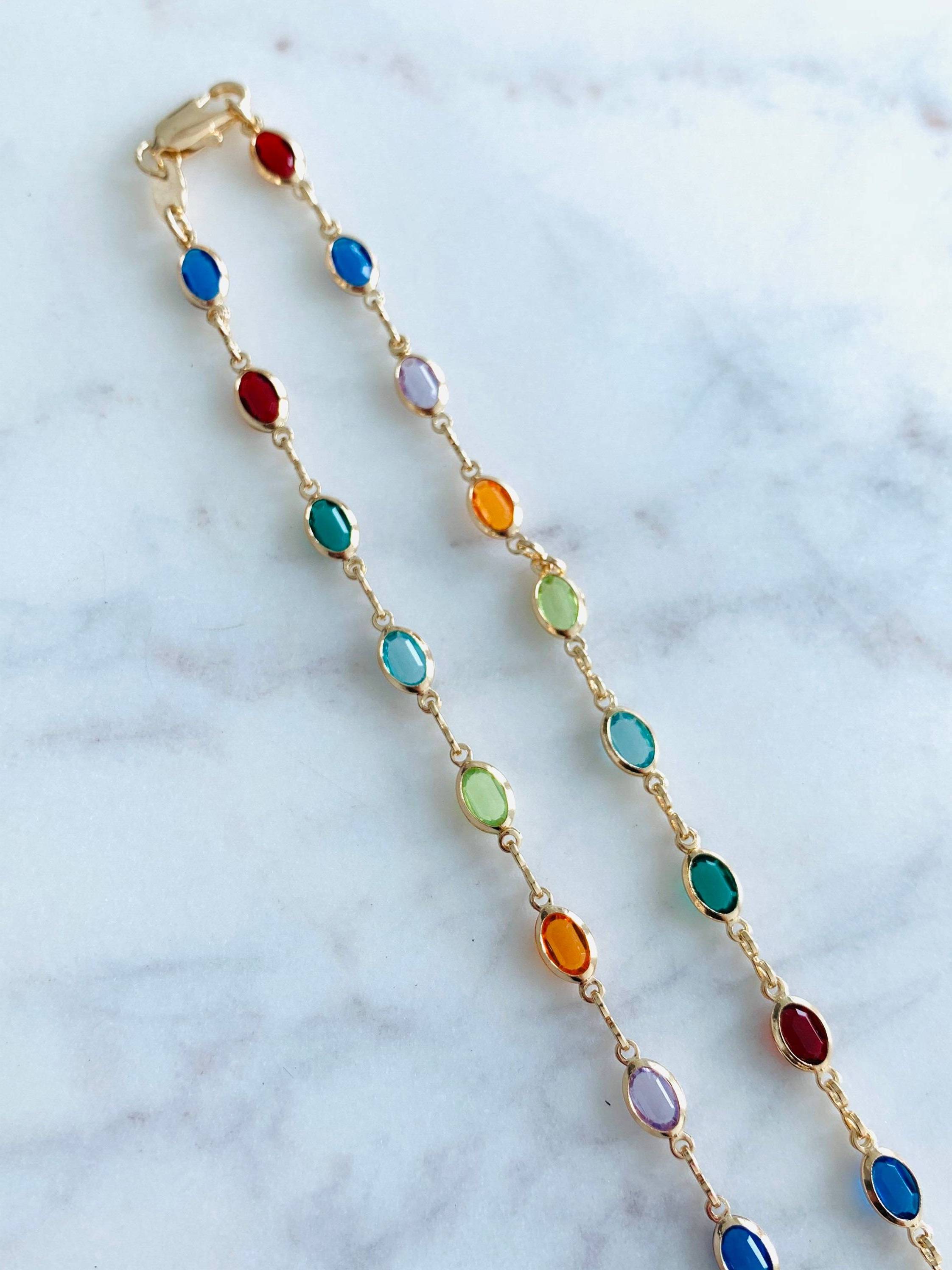 18k Gold Plated Colorful Stone Necklace Bijoux Femme Gemstone Multi Color Necklace For Women