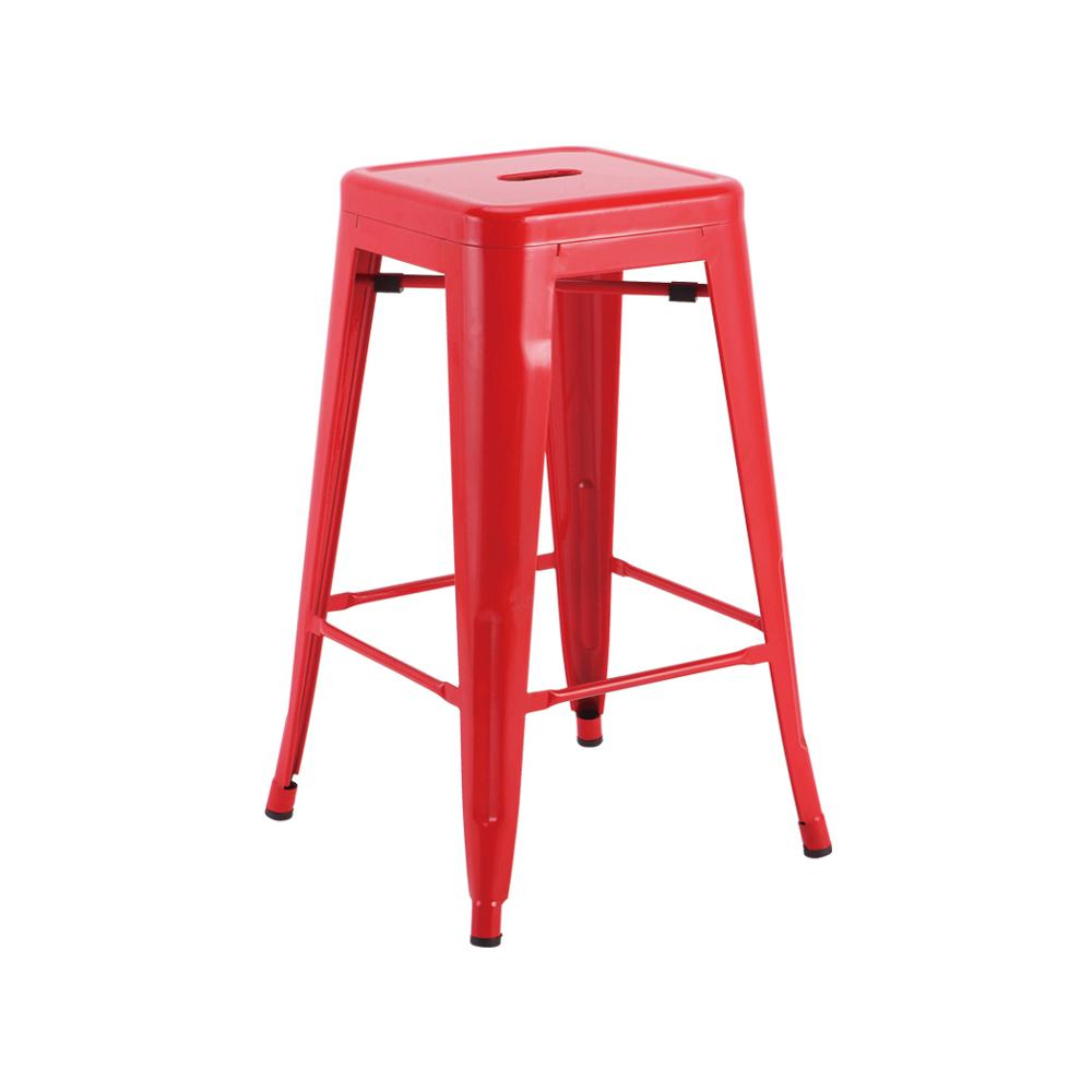 Restaurant furniture chair backless retro bar stool with colorful powder coating