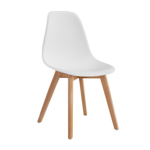 Dining Chairs Kitchen Polypropylene Nordic Plastic chair with Wooden Legs Cheap Modern Home Furniture Contemporary Silla Nordica