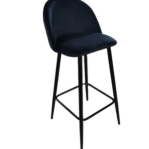 Wholesale Cheap Modern Luxury Fabric Crushed Velvet Covered Kitchen Used Bar Chair Bar Stool With Back for sale HY-BS001