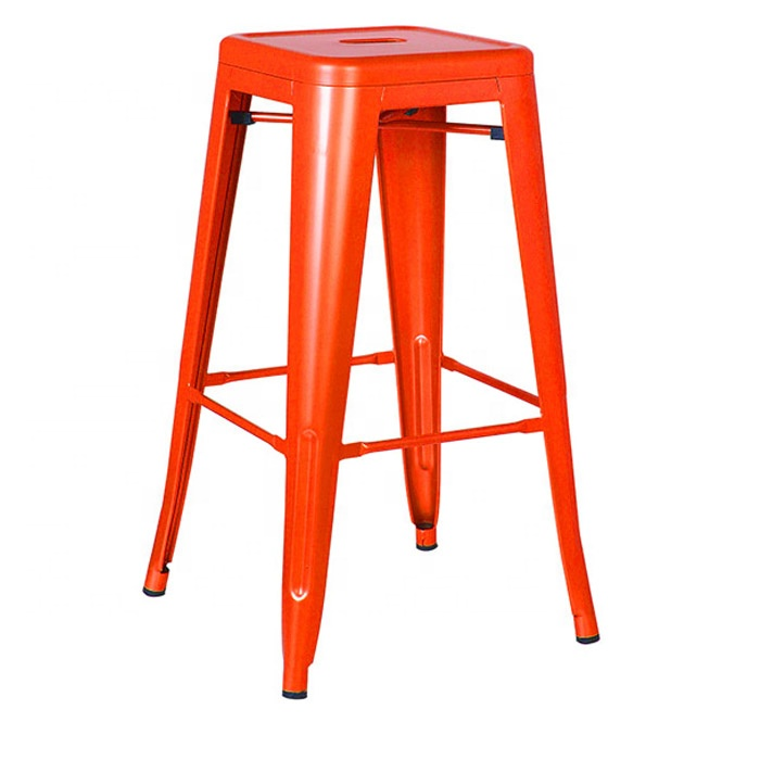 Restaurant furniture chair backless retro bar stool with colorful powder coating