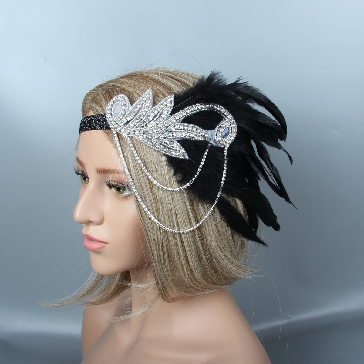 Bridal Pearl Beaded Rhinestone Forehead Hair  Headband bridal bridesmaid Hair Wreath  Wedding Headpiece